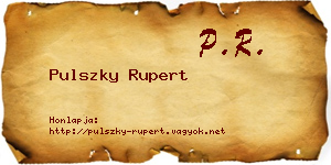 Pulszky Rupert névjegykártya